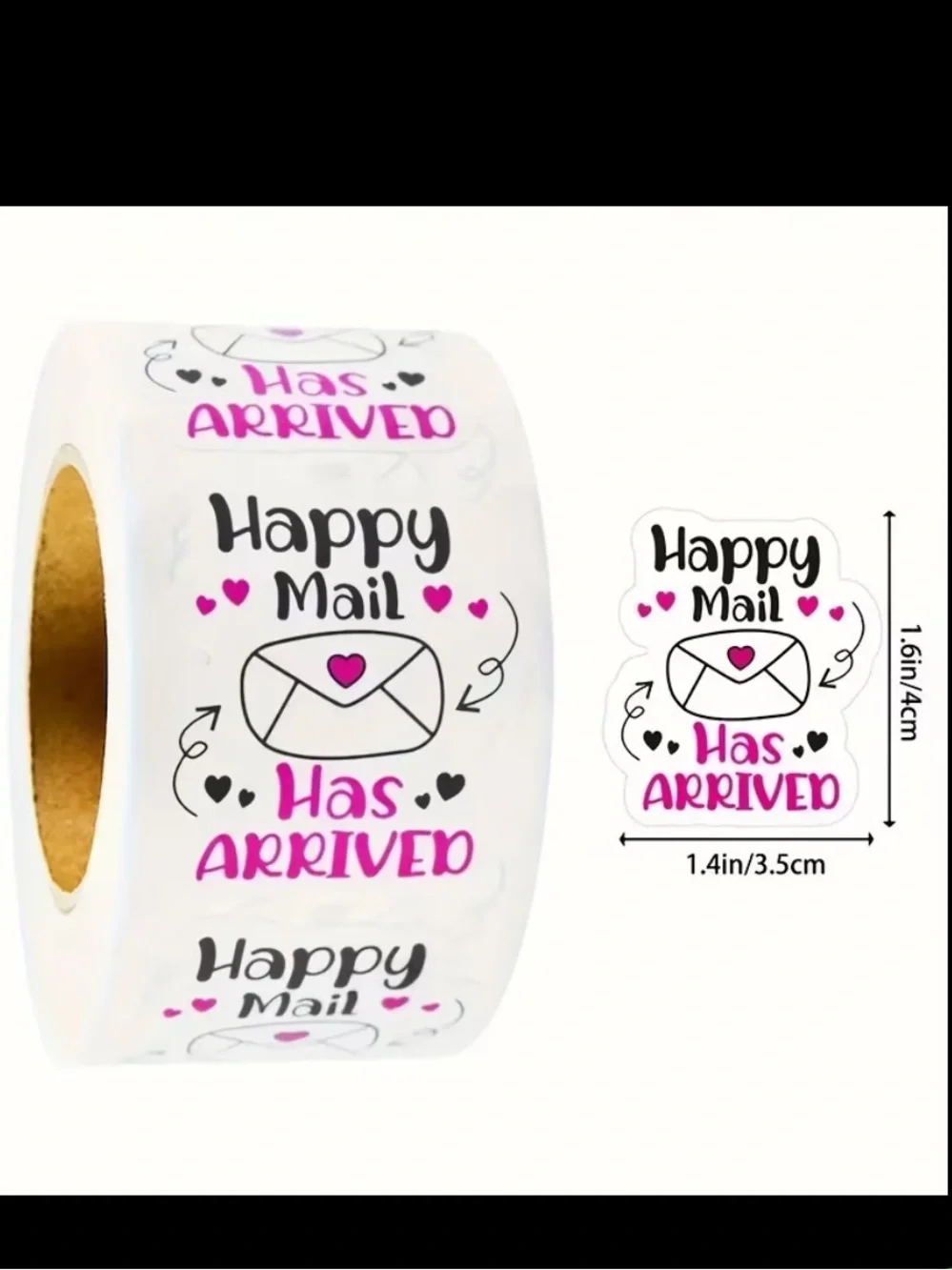 Happy Mail 'Has Arrived' Decorative Shipping Stickers - 500 Stickers